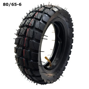 Комплект външна офроуд гума 80/65-6 + вътрешна гума с извит вентил за електрическа тротинетка